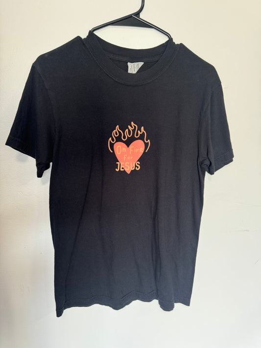 "On Fire for Jesus" T-Shirt (Red Heart)